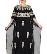 Black Aari And Embroidered Farasha