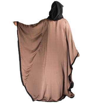 Beige plain art silk abaya 4