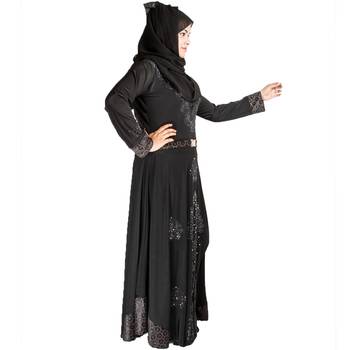 Black brasso polyester abaya 2