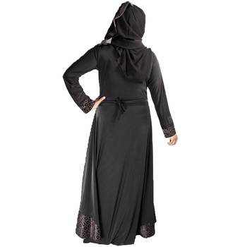 Black brasso polyester abaya 4