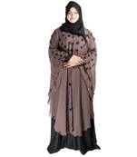 Beige plain art silk abaya