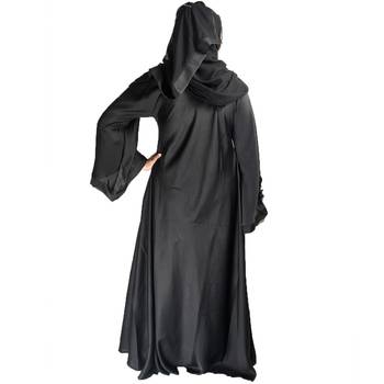 Black plain art silk abaya 5