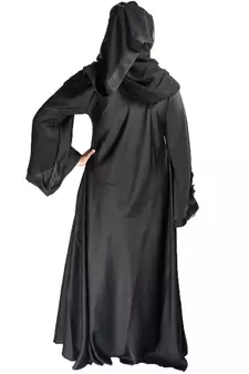 Black plain art silk abaya