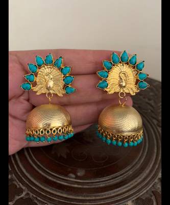 Turquoise jhumkas 1