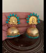 Turquoise jhumkas