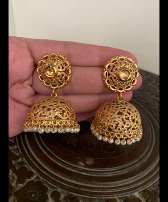 Yellow jhumkas 1