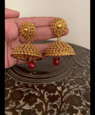 Yellow jhumkas 1