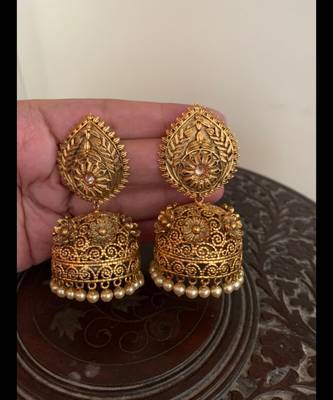 Yellow jhumkas 1