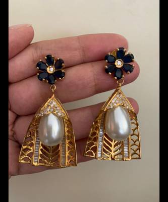 Maroon cubic-zirconia-cz-earrings 1
