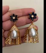 Maroon cubic-zirconia-cz-earrings