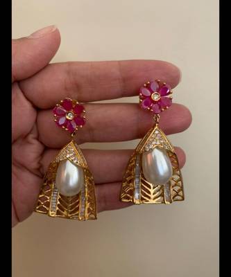 Gold cubic-zirconia-cz-earrings 1