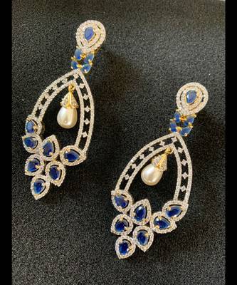 Blue cubic-zirconia-cz-earrings 1