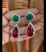 Green cubic-zirconia-cz-earrings