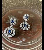 Blue cubic-zirconia-cz-earrings