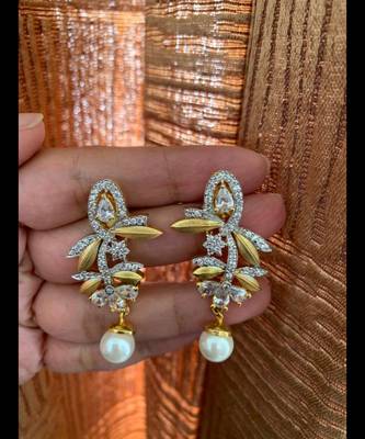 Gold cubic-zirconia-cz-earrings 1