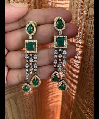 Green cubic-zirconia-cz-earrings 1
