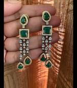 Green cubic-zirconia-cz-earrings