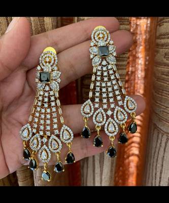 Black cubic-zirconia-cz-earrings 1