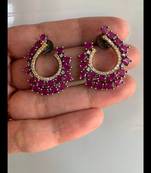 Maroon cubic-zirconia-cz-earrings