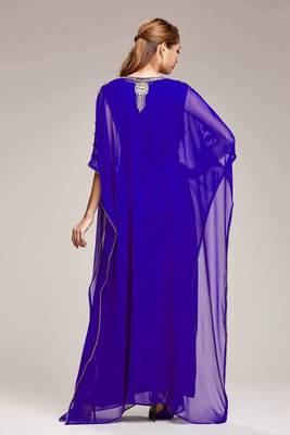 Dubai Moroccan Kaftan Arabic Abaya Maxi Hand Beaded Caftan Farasha Floor Length Party Wear   Women Dress 3