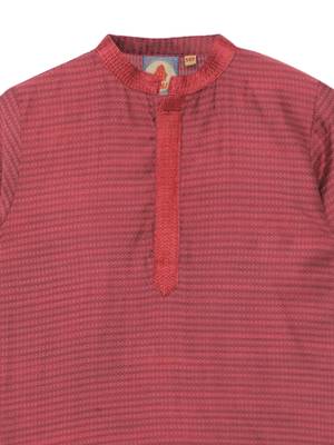 Maroon embroidered art silk boys-kurta-pyjama 4