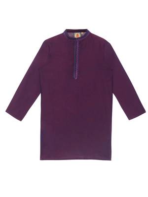 Purple embroidered art silk boys-kurta-pyjama 2