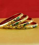 Rajasthani Gokharoo,Kara Churi Meenakari,Moti,Cz,Stone,Bangles