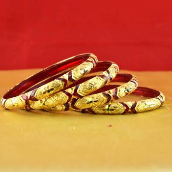 Rajasthani gokharoo,kara churi meenakari,moti,cz,stone,bangles size-2.4 1