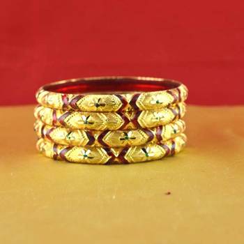Rajasthani gokharoo,kara churi meenakari,moti,cz,stone,bangles size-2.4 2