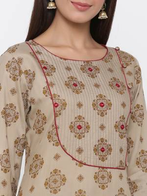Brown abstract print viscose salwar 3