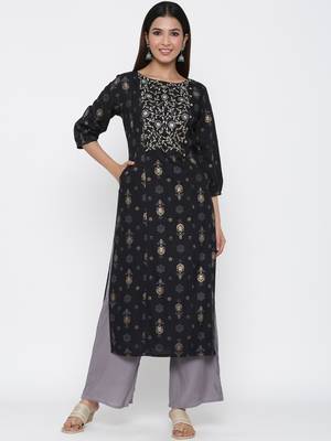 Black embroidered viscose salwar 1