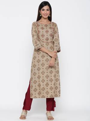 Brown abstract print viscose salwar 1