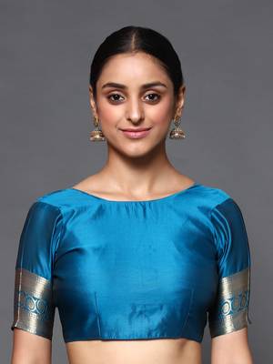 Glemora Blue Designer Ethnic Wear Silk Blend  Traditional Saree 4