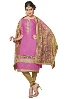 Pink embroidered cotton salwar