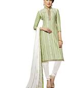 Green embroidered cotton salwar