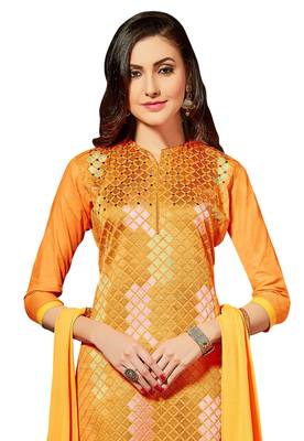 Yellow embroidered cotton salwar 2