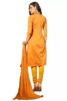 Yellow embroidered cotton salwar