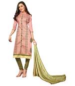 Peach embroidered cotton salwar
