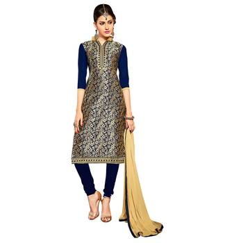 Blue embroidered cotton salwar 1