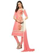 Peach embroidered cotton salwar