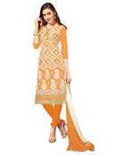 Orange embroidered cotton salwar