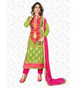 Green embroidered chanderi salwar