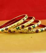 Rajasthani gokharoo,kara churi meenakari,moti,cz,stone,bangles size-2.4,2.6,2.8