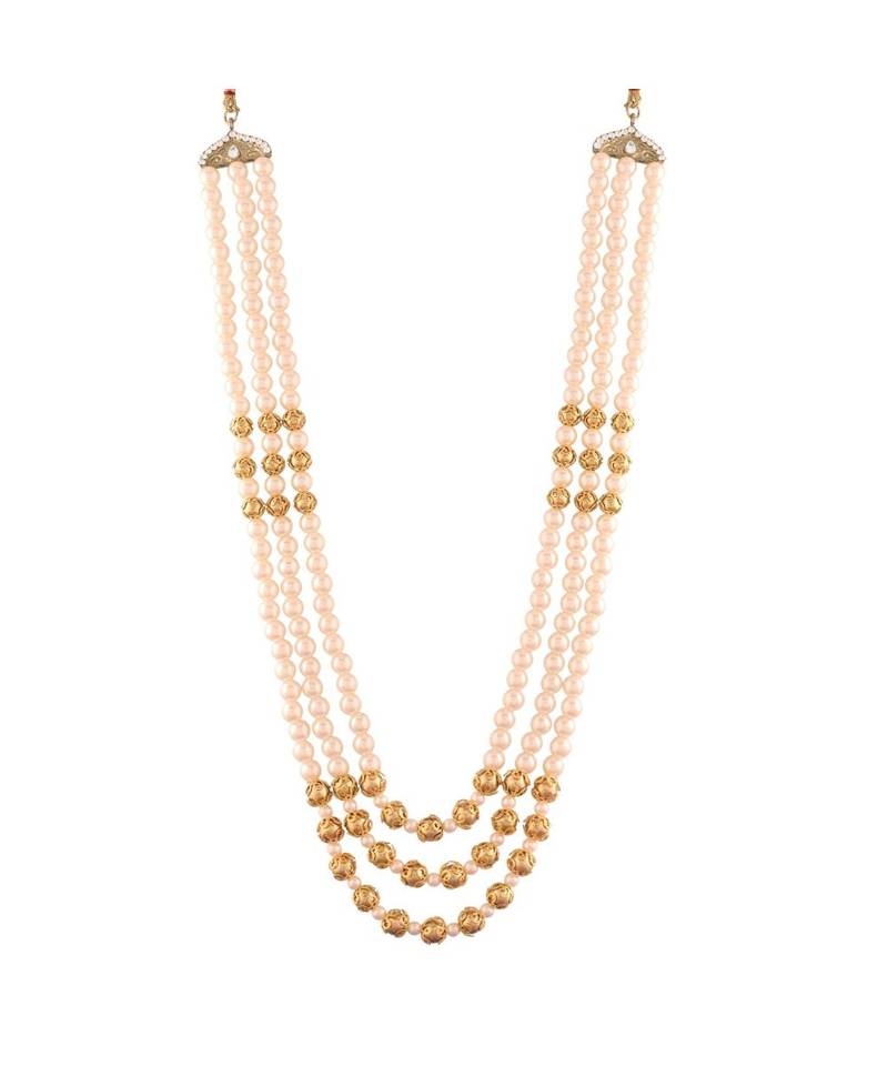 Traditional Dulha Moti Mala with Stone Maharaja HaarGroom Necklace 