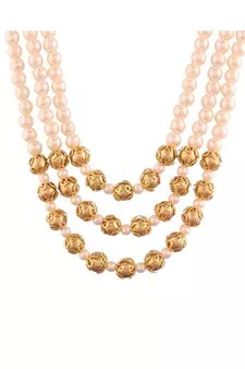 Traditional Dulha Moti Mala with Stone Maharaja HaarGroom Necklace 