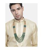 4 Layered Traditional Dulha Moti Mala with Beads Maharaja HaarGroom Necklace 