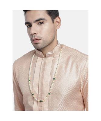 Single Layered Traditional Gold Plated Dulha Moti Mala with Beads Maharaja HaarGroom Necklace  1