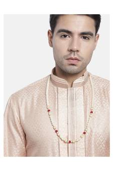 Single Layered Traditional Dulha Moti Mala with Beads Maharaja HaarGroom Necklace (MLP38M)