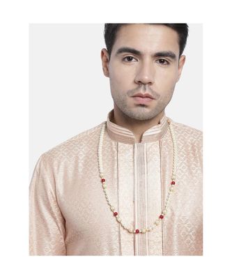 Single Layered Traditional Gold Plated Dulha Moti Mala with Beads Maharaja HaarGroom Necklace (MLP38M) - Men-jewellery by I Jewels