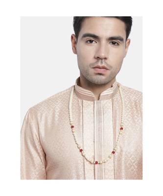 Single Layered Traditional Dulha Moti Mala with Beads Maharaja HaarGroom Necklace  1